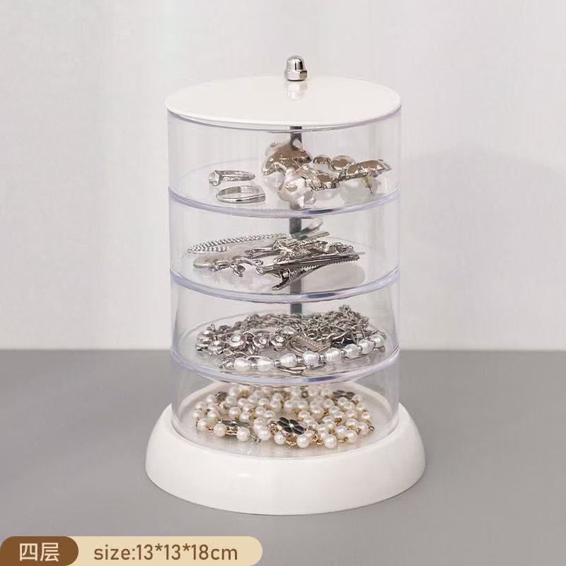 Jewelry Storage Box, Multi-layer Rotating Earrings, Earrings, Hair Clips, Headwear, Headband, Simple Transparent Jewelry Box