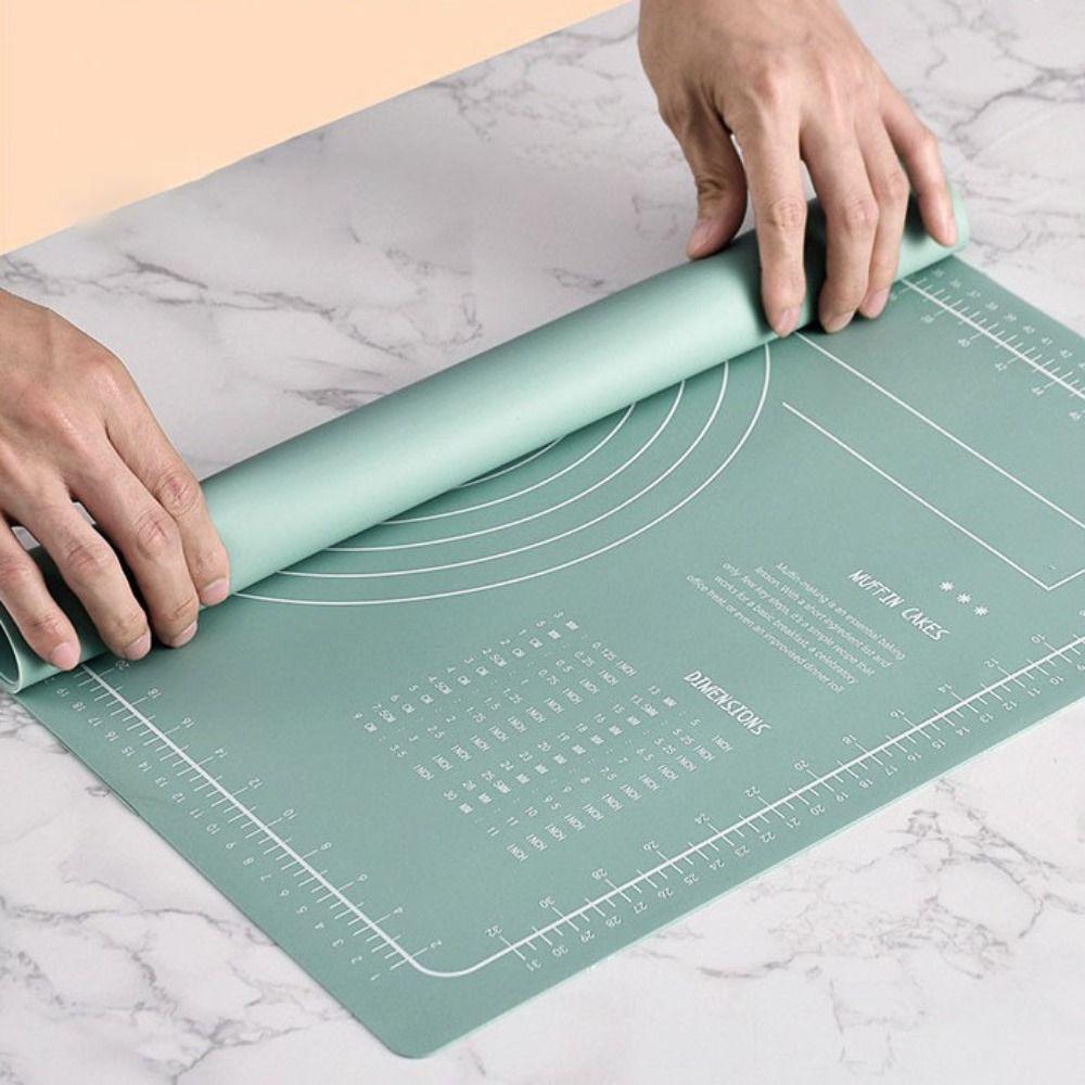 Heat Resistant Dough Rolling Mat With Scale Baking Mat Pastry Mat Silicone Kneading Pad Set  Cake