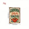 Vintage Tomato Metal Sign 8x12, Rustic Green Brown Gardening Tools Tin Plaque, Funny Garden Quote Wall Art Decor