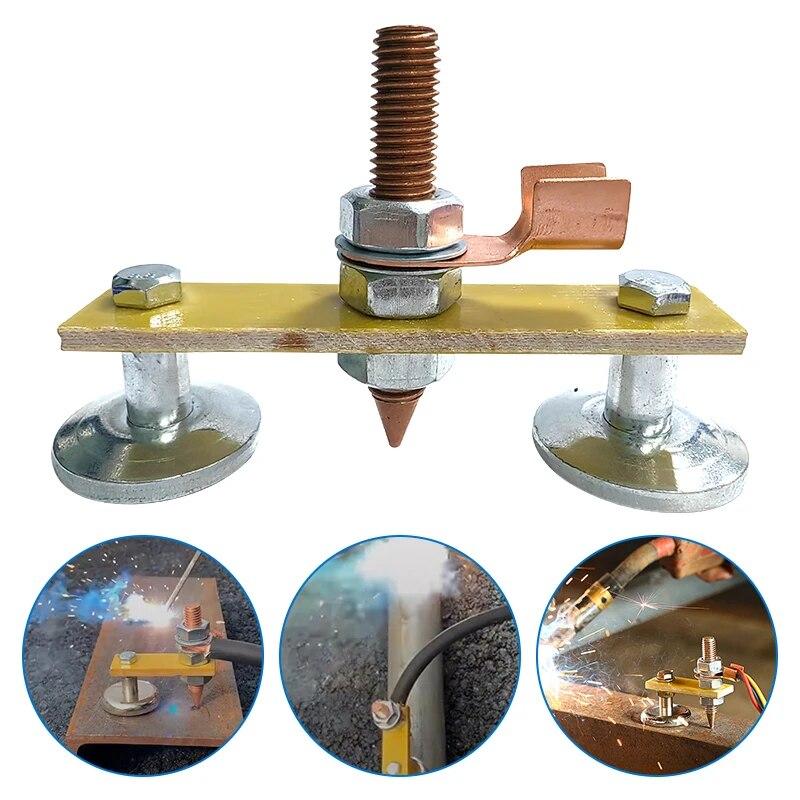 

Двойная головка с проволочным хвостом и магнитной заземляющей головкой Машина для ремонта листового металла Сварочный аппарат Электромагнитная сварка Аксессуары для электроинструмента