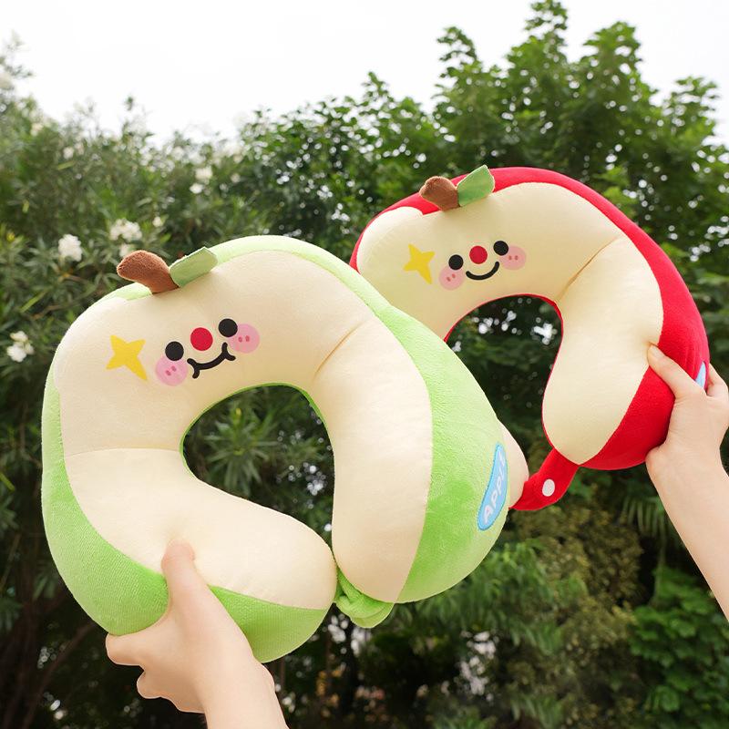 Cartoon Soft Apple U-Shaped Pillow Office Lunch Break Nap Pillow Girls Plane Travel Portable Neck Pillow