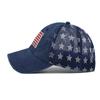 Pure Cotton Washed Hole Five-pointed Star National Flag Baseball Cap Ponytail Hat Foreign Trade European and American Tide Curved Brim Cap
