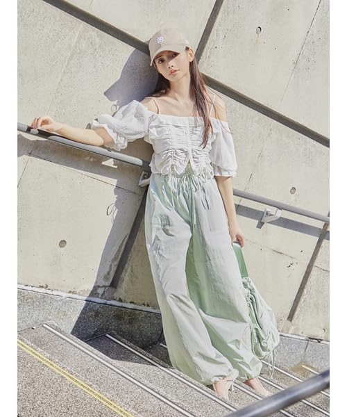 Snidel Cropped Varie Blouse SWFB251169 White Women's