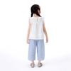 Girls' Pure Cotton Sleeveless Top & Plaid Pants Set