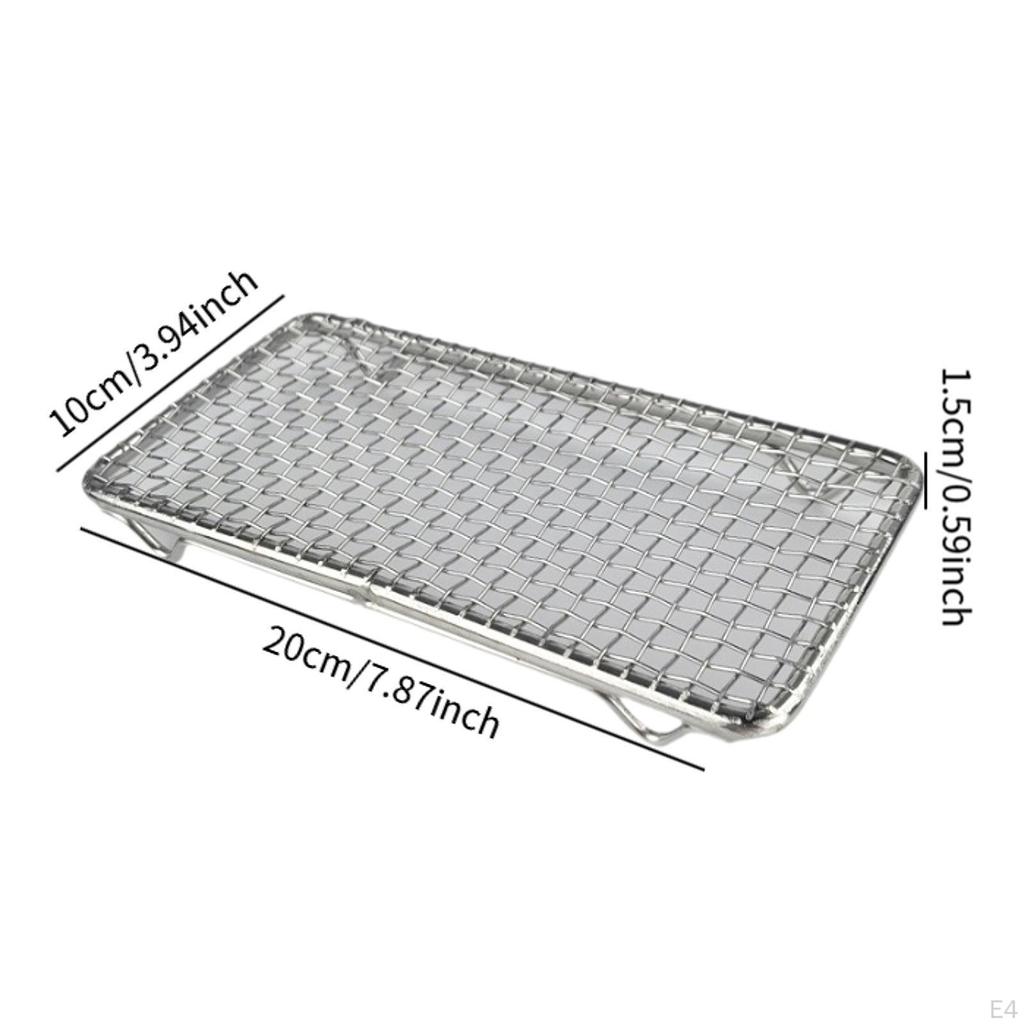Japanese Barbecue Net Grill Mesh Rack Frying Kitchenware Non Slip Rectangle for Restaurant
