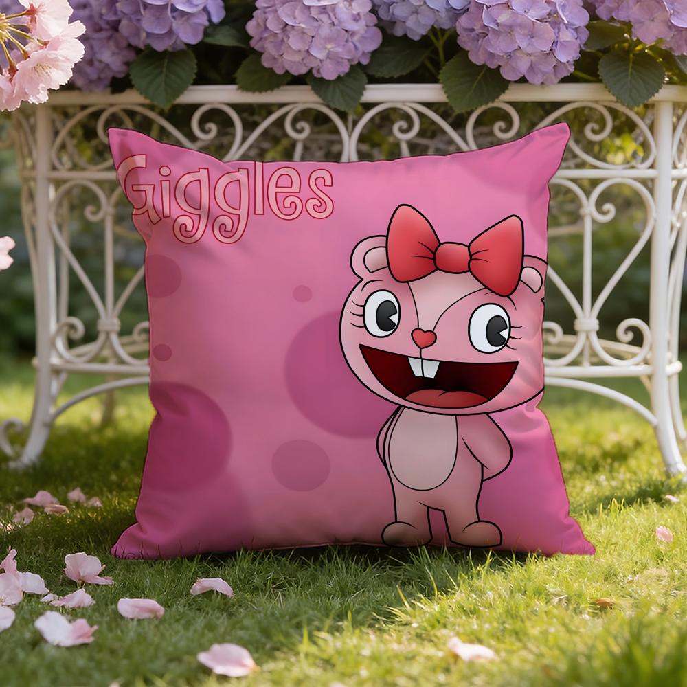 Аниме H-Happy Tree F-Friends Наволочка для подушки Домашняя и автомобильная Двухцелевая наволочка: Двусторонняя конструкция для максимального комфорта 30cmx30cm