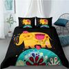 3D Printed Elephant Bedding Set for Boys Adults Teens Ganesha Duvet Cover Set Queen Size Polyester Bohemian Style Luxury