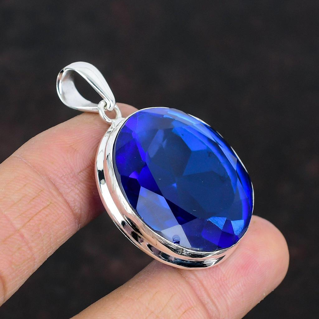 Faceted Tanzanite Quartz Pendant 925 Sterling Silver Pendant Top Quality Gemstone Pendant Decent Jewelry Handmade Pendant Anniversary Gifts