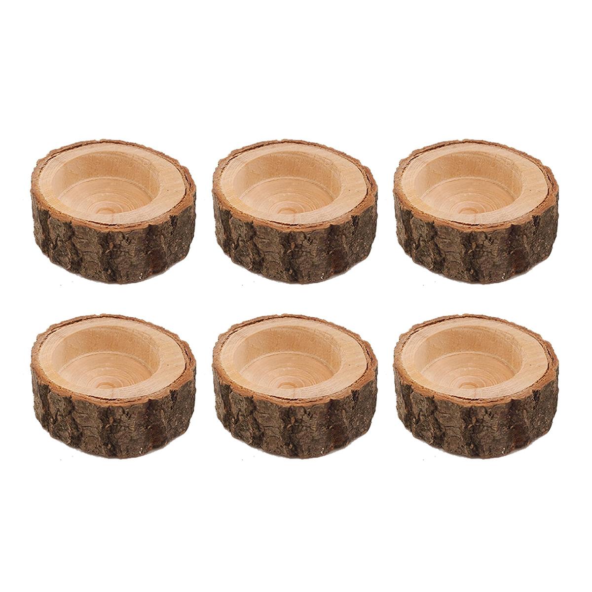 

D5 6Pack Tea Light Candle Holders, Christmas Personalized Wooden Votive Tealight Holder for Table, Various Festivals Decoration білий