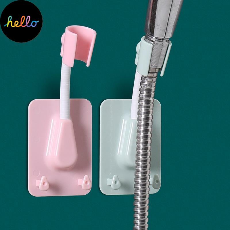 Universal Shower Head Holder Adjustable Self-Adhesive Showerhead Bracket With 2 Hooks