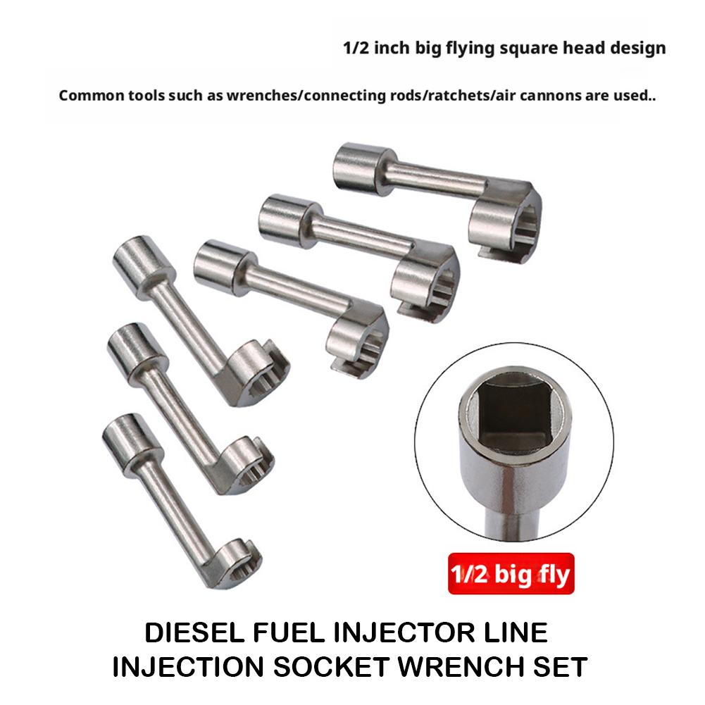 Kraftstoffleitung Steckschlüssel Diesel-Kraftstoffeinspritzleitung Einspritz-Steckschlüssel Kraftstoffeinspritzrohr Steckschlüssel für Autoreparaturwerkzeug