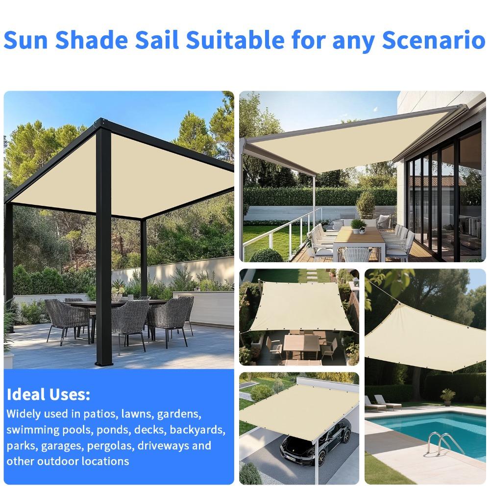 2x3/3x3/3x4/4x5M Sun Shade Sail Waterproof Outdoor Square Rectangle Garden Patio UV Block Party Canopy Pool Camp Awning Shelter