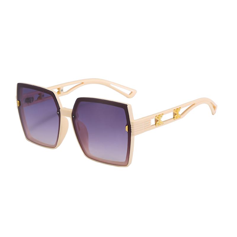 New Trendy Big Face Slim Sunglasses For Women UV Protection Large Frame 7818