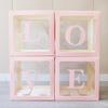 Set of 4 Baby Boxes with Letters Wedding Birthday Party Decoration Photo Props