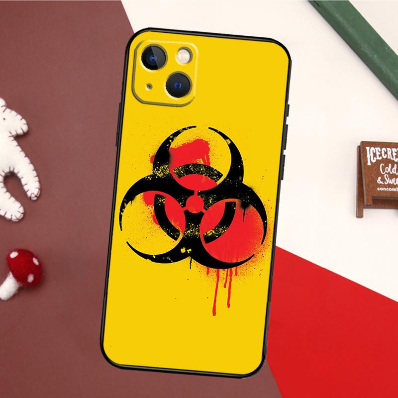 Biohazard Symbol Logo Case For iPhone 14 Pro Max 16 15 11 12 13 17 Pro Max mini 15 16 Plus 16e 17 Air Back Cover