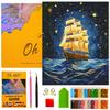 Diamond Painting 5D With Frame Diamond Embroidery Large Ship Mosaic 40X50
