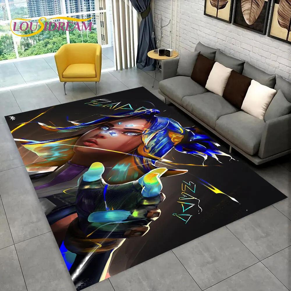 Tappeto da Gioco HD Serie Valorant, Tappeto per Casa Soggiorno Camera da Letto Divano Zerbino Decorazione, Tappetino Antiscivolo per Giochi per Bambini