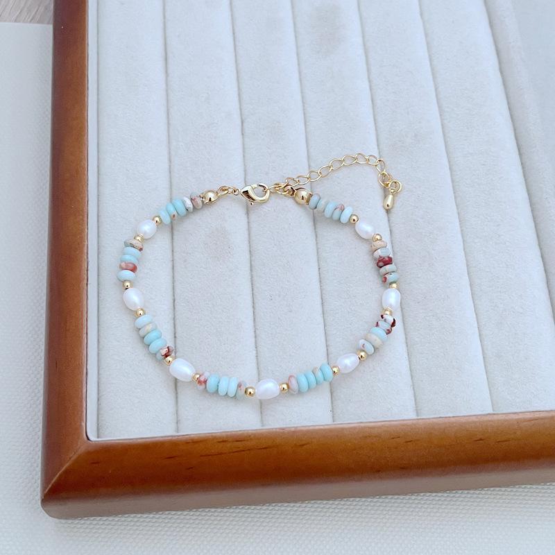 Elegant Freshwater Pearl & Shoushan Stone Beaded Necklace Bracelet Set