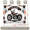 1pc Birthday Gift Box Motorcycle Hanging Banner Polyester