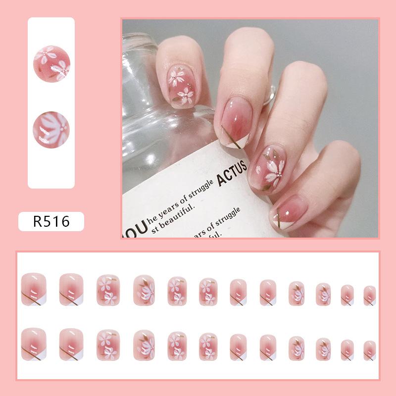 24Pcs/box Simplicity Glitter False Nails Detachable Fake Nails Wearable Fake Nails Press On Nails Acrylic Nail Tips Nail Decoration