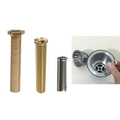 Kitchen Sink Basket Strainer Threaded Screw Connector Copper Wash Basin Sink Filter Waste Plug Screws Easy To Replace