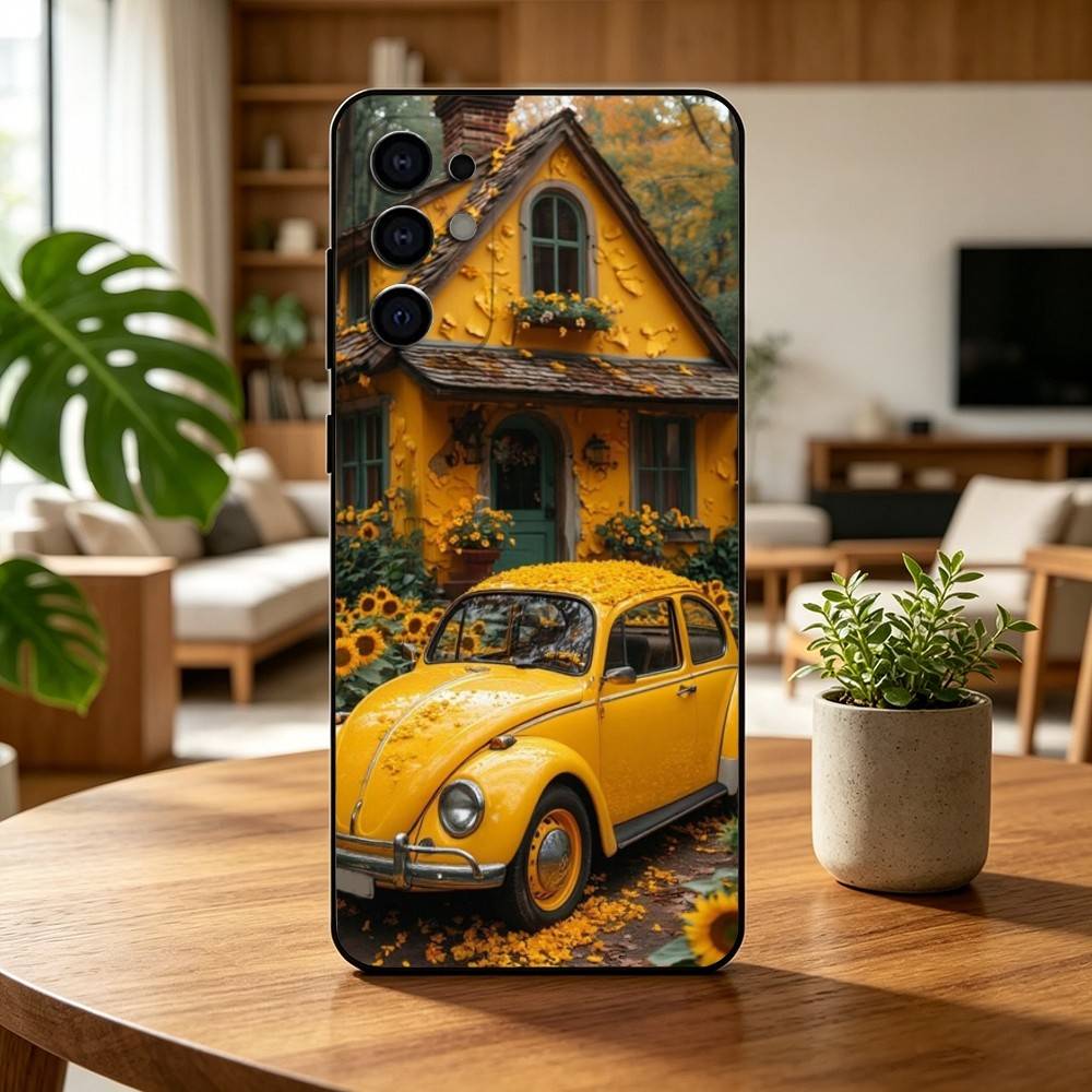 V-Vintage B-Beetle Cars  Phone Case For Samsung S25,S24,S21,S22,S23,S30,Ultra,S20,Plus,Fe,Soft Silicone Black Cover