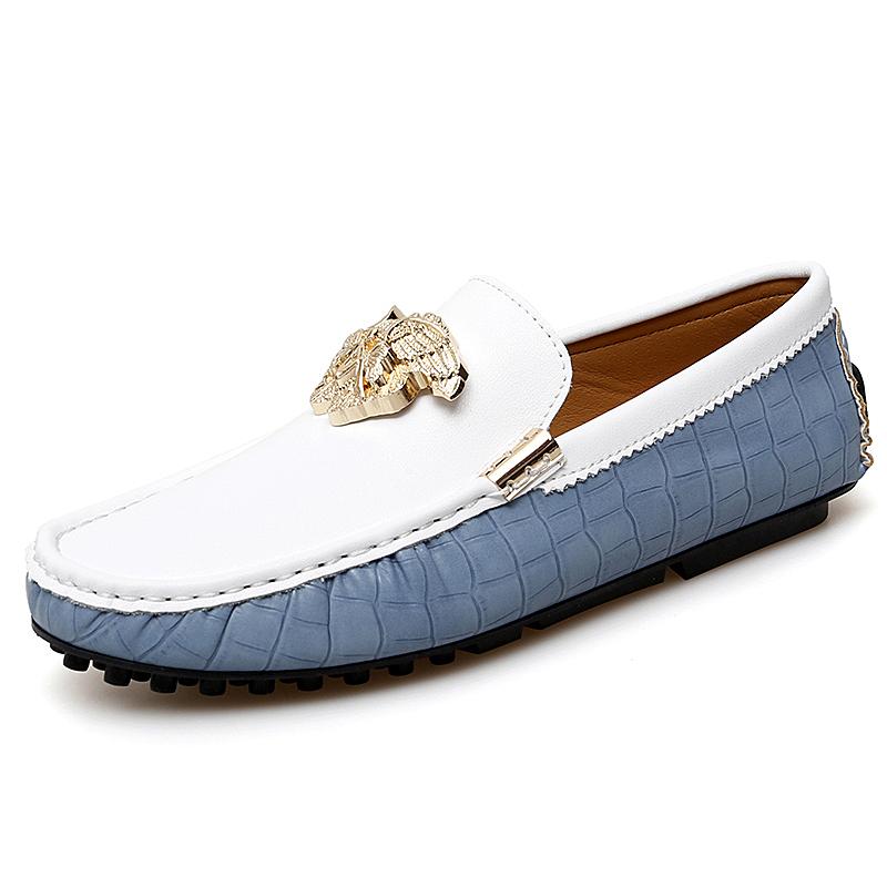 Fashion Designer Mens Genuine Leather Boys Teens Luxury Brand 35~48 Casual Brand Shoes for Men Women Driving Male Moccasin Flats Loafers