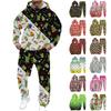 Men's Casual And Personalized Printed Long-sleeved Hooded Sweatshirt, Men's Sports Sweatshirt And Sweatpants Two-piece Set