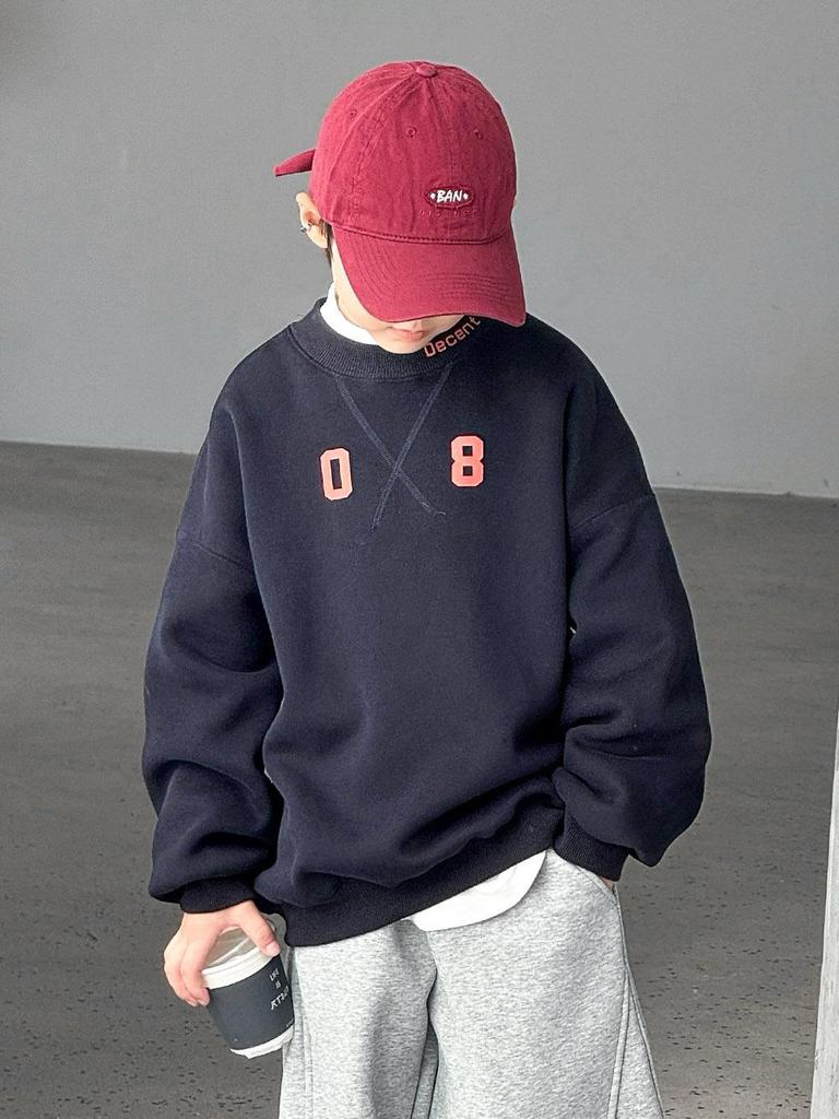 2025 Boys' Fleece-lined Sweatshirt: Warm Niche Design for Autumn/Winter