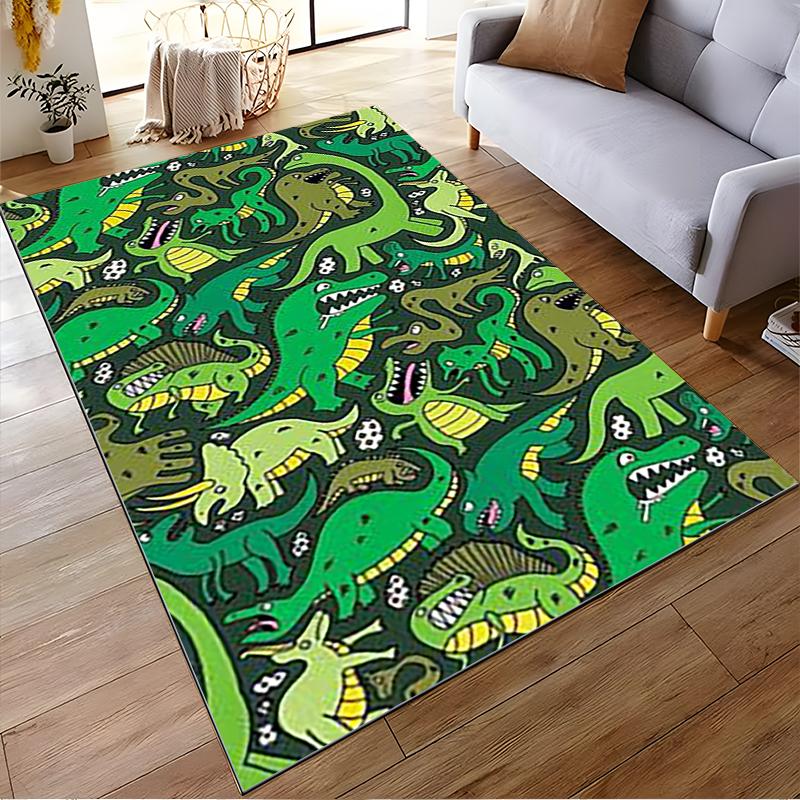 Colorful Cartoon Dinosaur Pattern Carpet for Kids Room Decor Suitable for Use As an Anti-slip for Living Room Bedroom Sofas