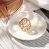 Korean-Style Gold Cross Lines Open Ring: Versatile High-Class Punk Fashion