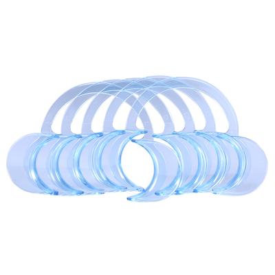 10 piezas Blanqueamiento Dental Abrebocas Mejilla Dental Retractor Tipo C Transparente Azul Mediano