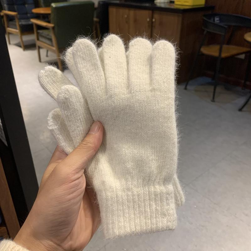 Women Men Cashmere Elastic Outdoor Full Finger Gloves Warm Thick Winter Gloves Mittens