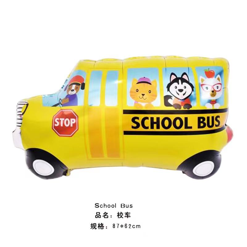 1Pc Cartoon Car Balloons Train Fire Truck Tank Engineering Car Tractor Aluminum Film Balloon Birthday Party Baby Shower Toy