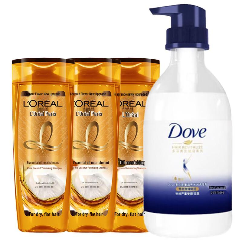 Dove Nourishing Body Wash & L Oréal Essential Oil Shampoo Bundle