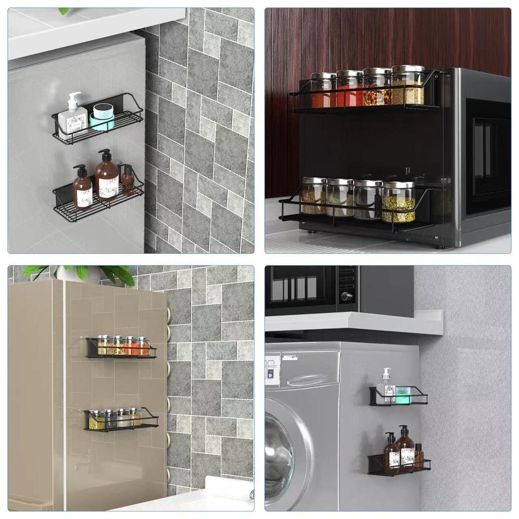 Mengmiandaxia baie magnetică condimente magnetice nu puternic magnetic montat pe perete depozitare baie spălare frigider lateral bucătărie depozitare 2 bucăți