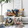 Art Horse Single-sided Printed Pillowcase, Sofa Living Room Elegant Cushion Cover, Bedroom Bedside Decorative Pillow Cover