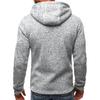 Men Hoodie Zipper Warm Solid Color Winter Men Fleece Hooded Sweatshirt Pullover for Daily Wear