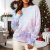 Women's Casual Long Sleeve Christmas Print Neck Pullover Sweatshirt