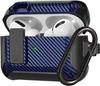 Switch Earphone for Airpods Pro 2/AirPods 1/2/3 Case, Carbon Fiber Design Shockproof Full-body Protection Cover with Keychain