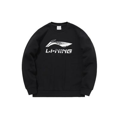 Li-Ning Li Ning Fleece Lined Thermal Casual Sports Pullover Sweatshirt Men's Standard Black Unisex AWDQC91-6