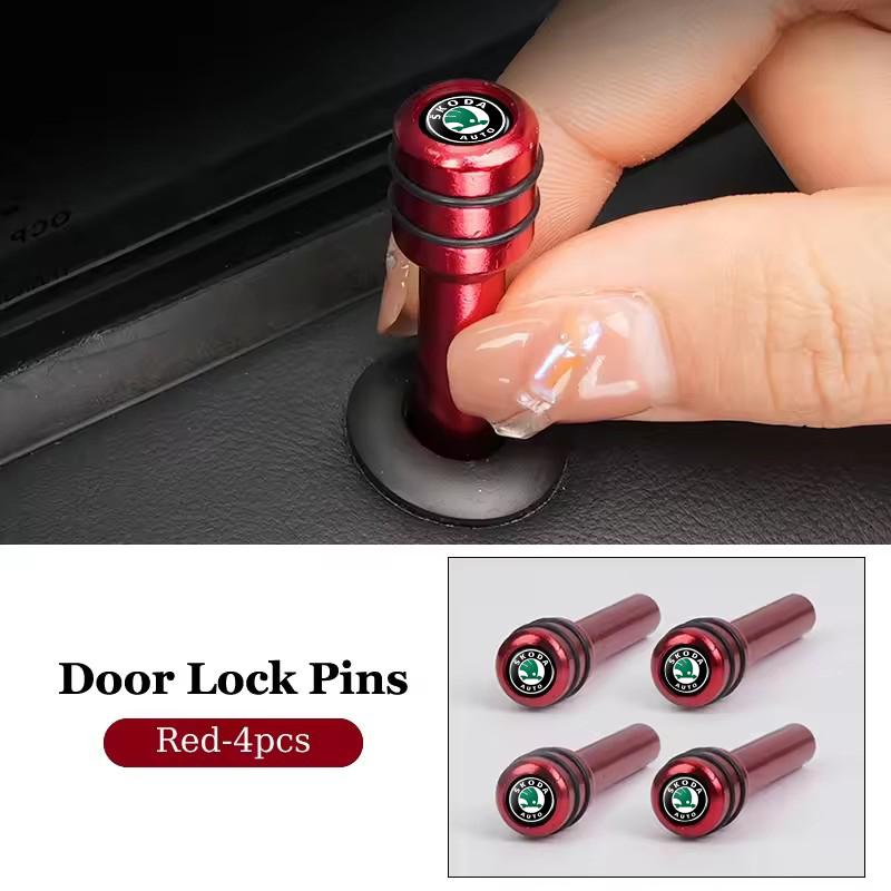 Car Security Door Pin Lock Knod Cover Logo for Skoda Octavia A7 A5 Citigo Superb 3 Fabia 1 2 Kamiq Kodiaq Karoq RS Yeti Rapid ydpf68