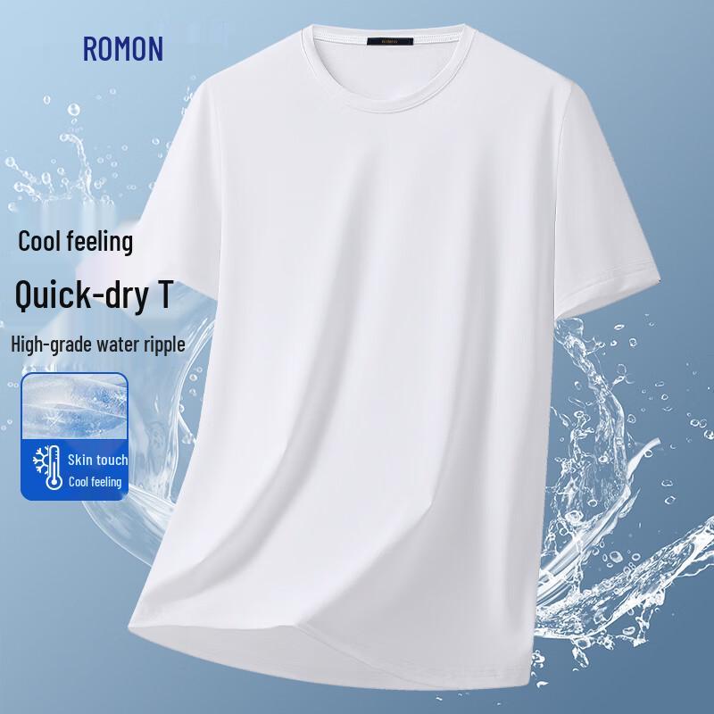 ROMON Men's Ice Silk Quick-Dry Short Sleeve T-Shirt
