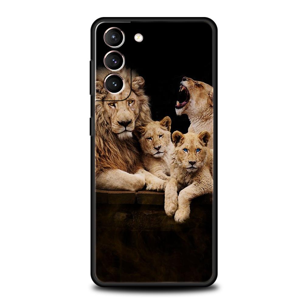 Leeuw Alfa Man Welp Hoesje voor Samsung Galaxy S24 S23 S22 S20 S21 FE Ultra S24 S23 S10 S10E S9 S8 Plus 5G Siliconen Telefoonhoes Tas