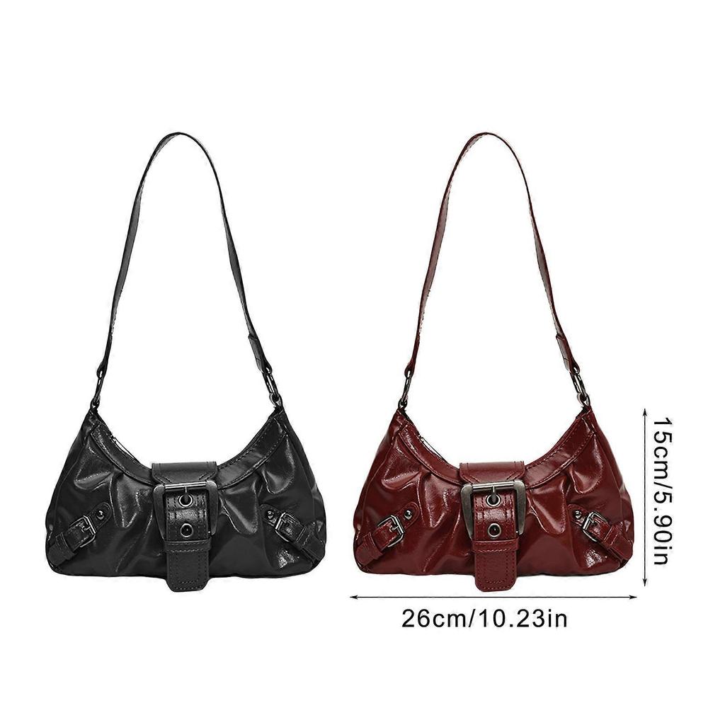 Elegant Punk Inspired Square Shoulder Bag PU Leather Underarm Bags Satchel Purse Evening Bags Great For Professionals Red
