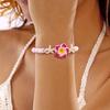 Polymer Clay Flower Starfish Drawstring Bracelet Handmade Braided Accessory Bohemian Beach Vacation Style Holiday Gift