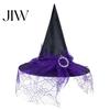 Witch Hat with Rose Halloween Wizard Hat, Adult Kids Cosplay Cone Spider Decorative Web Star Decor, Gothic Party Costume Prop, Trick or Treat