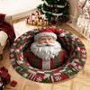60*60cm Christmas Round Carpet 3D Special-shaped Red Christmas Tree Base Mat Anti-Slip Imitation Cashmere Santa Claus Floor Mat