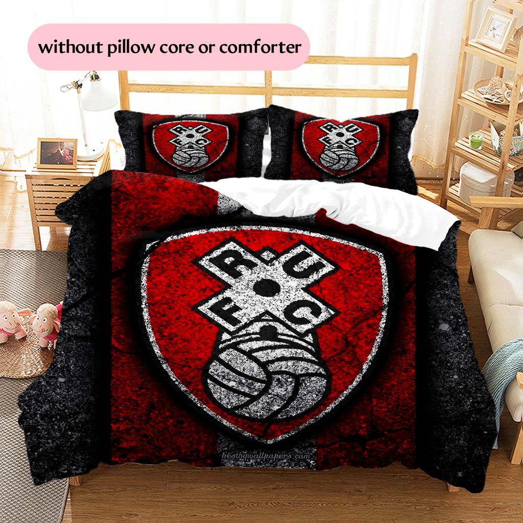 Rotherham United Badge Pattern Bedding Home Decoration Birthday Gift (1 * Duvet Cover + 2 * Pillowcase, Without Core)
