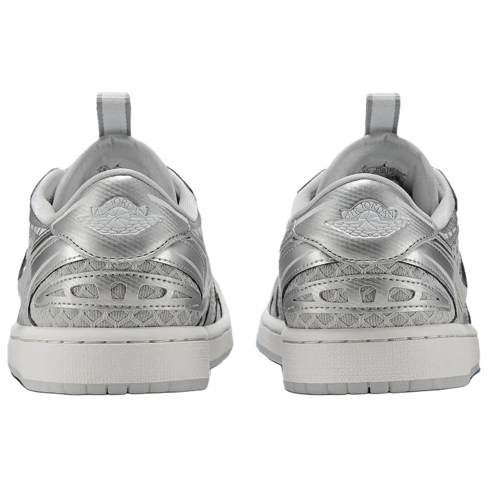 New Jordan Air Jordan 1 Abrasion Resistant Low Top Vintage Basketball Shoes Women's Silver Gray HQ2186-002